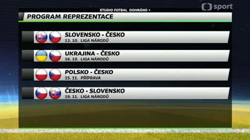 Následující program fotbalové reprezentace