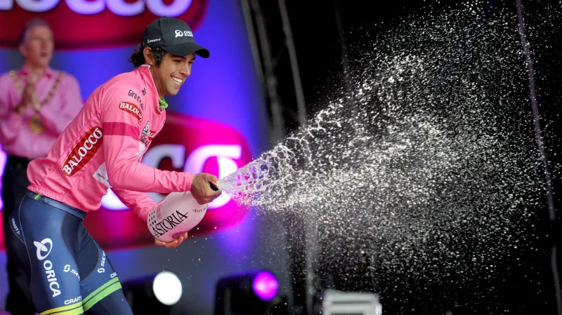 Nový muž v růžovém Michael Matthews na pódiu