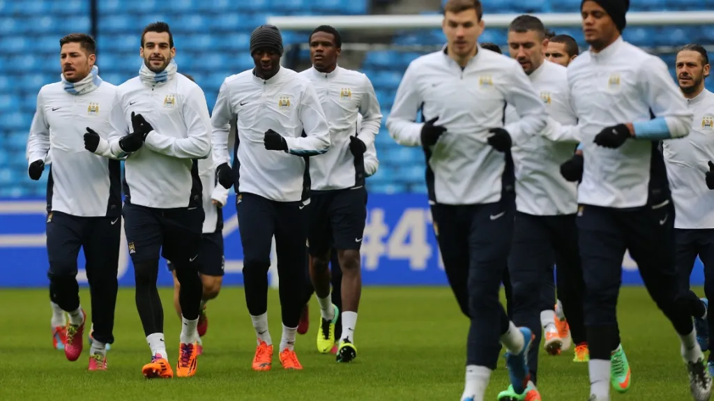 Hráči Manchesteru City na tréninku