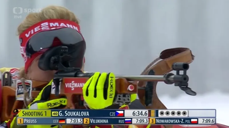 Nepovedená ležka Gabriely Soukalové ve sprintu v Anterselvě