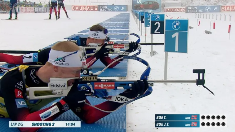 Sestřih stíhacího závodu biatlonistů na SP v Oberhofu