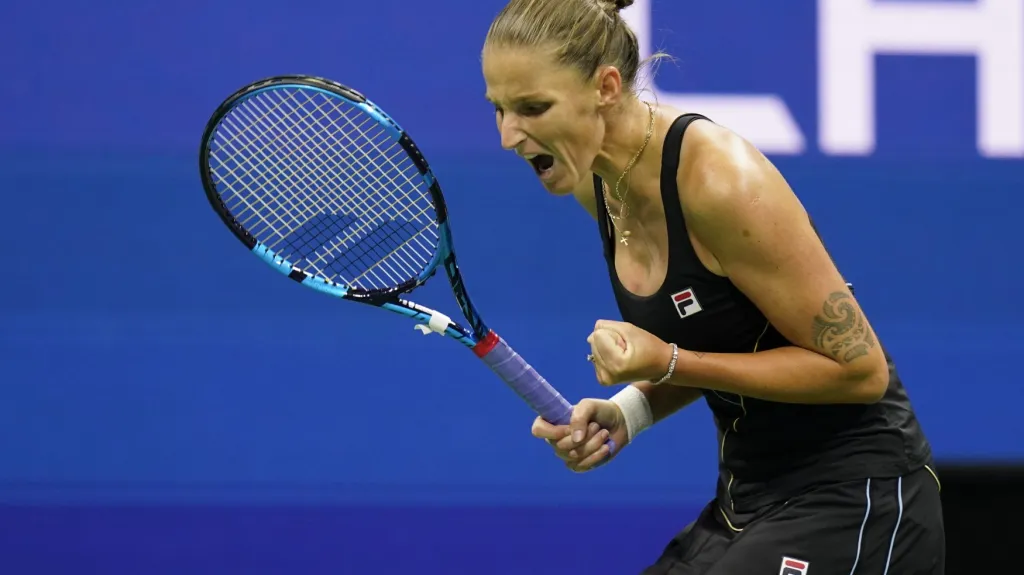 Karolína Plíšková se raduje v utkání US Open