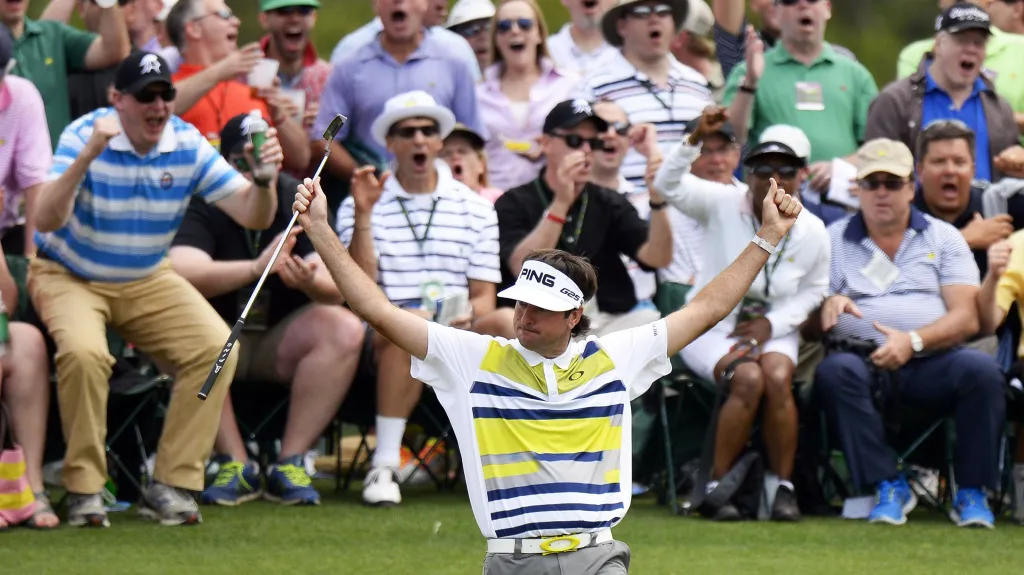 Slavící Američan Bubba Watson na Masters