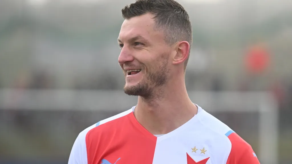 Tomáš Necid v dresu Slavia Praha