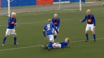 Hráči FC Stjarnan oslavují gól