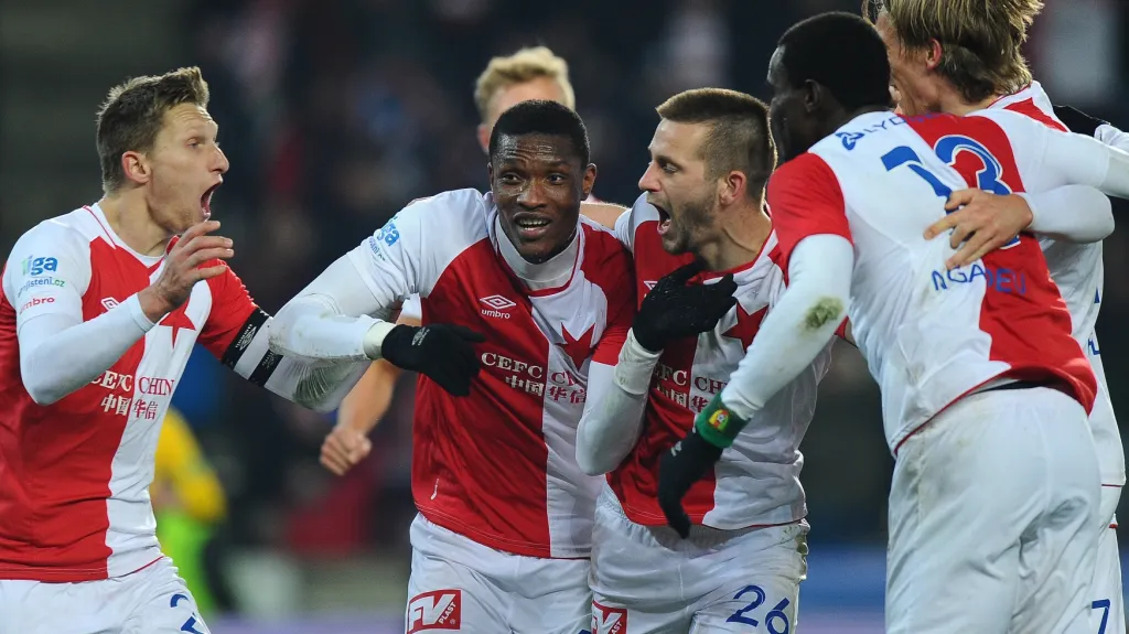 Radost fotbalistů Slavie