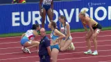 Rozběh české štafety žen na 4x100 metrů a ohlas