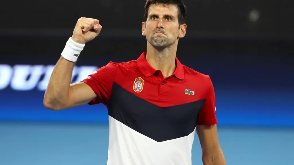 Vítězné gesto Novaka Djokoviče