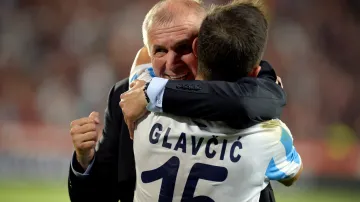 Trenér Subotice Vladimir Gačinovič a Nemanja Glavčič