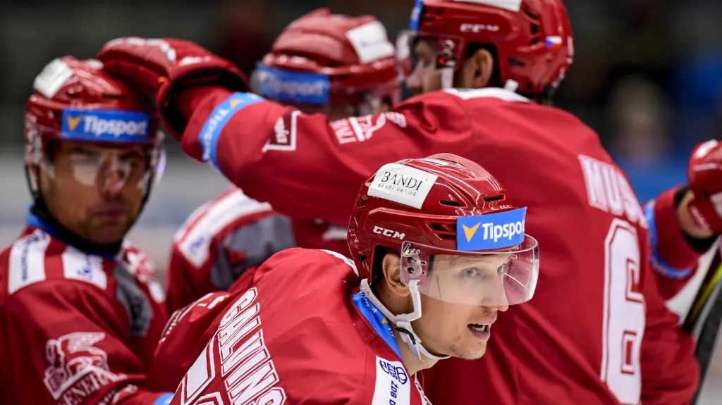 Radost hokejistů Třince