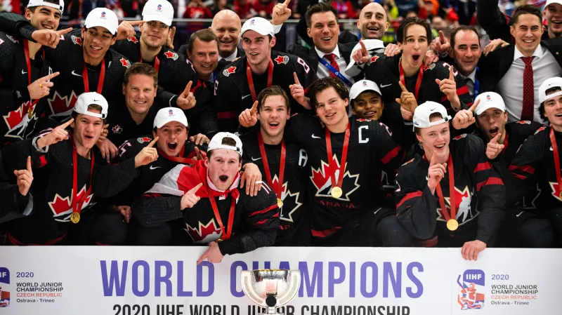 Juniorští hokejoví mistři světa Kanaďané
