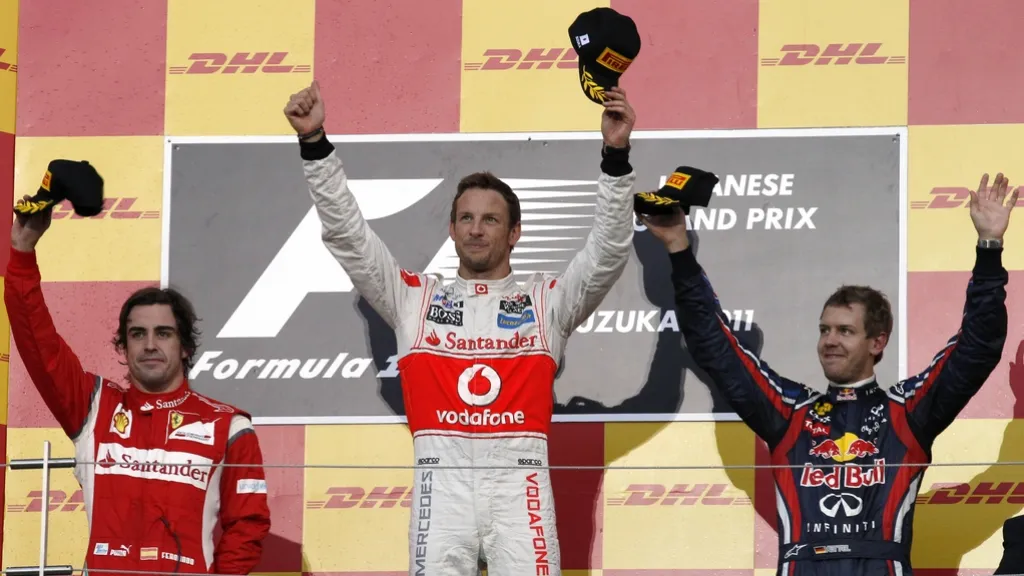 Vettel se raduje z vítězství