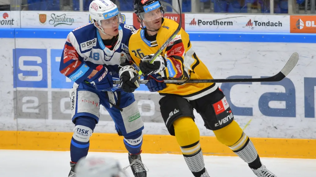 Viktor Hübl v utkání s Brnem