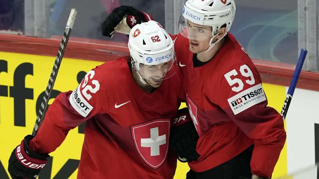 Radost hokejistů Švýcarska