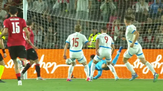 Gól v utkání Gruzie – Česko: Kalvach – 4:1 (80. min.)