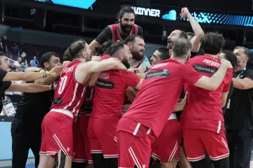 Radost basketbalistů Gruzie