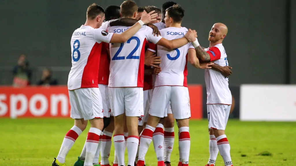 Radost fotbalistů Slavie