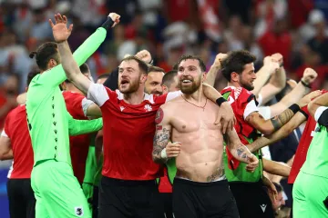 Radost fotbalistů Gruzie