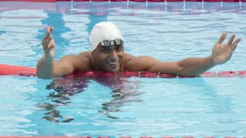 Záznam plavecké části moderního pětiboje