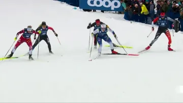 Čtvrtfinále sprintu volně s Kateřinou Janatovou