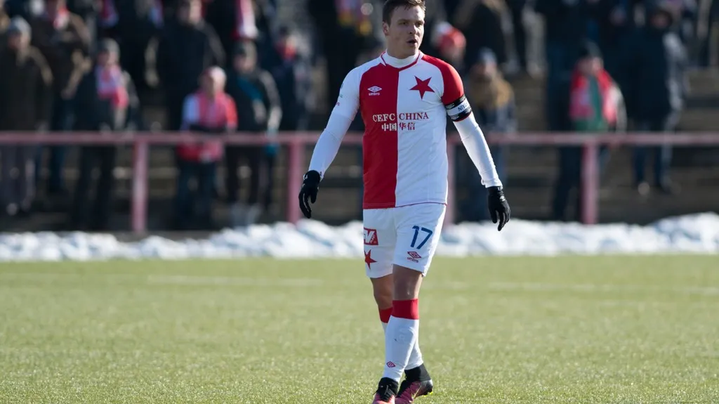 Útočník Stanislav Tecl v dresu Slavie
