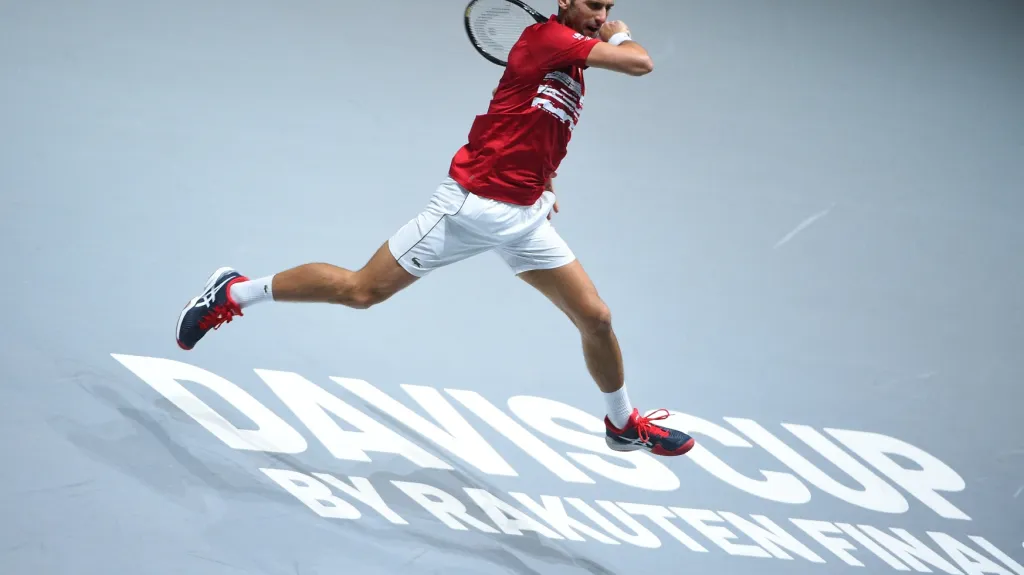 Novak Djokovič v utkání Davis Cupu