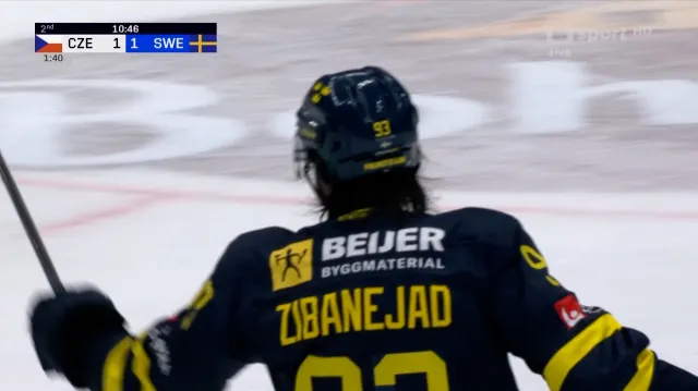 Gól v utkání Česko – Švédsko: Zibanejad – 1:2 (30. min.)