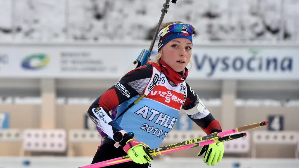 Markéta Davidová na tréninku v Novém Městě na Moravě