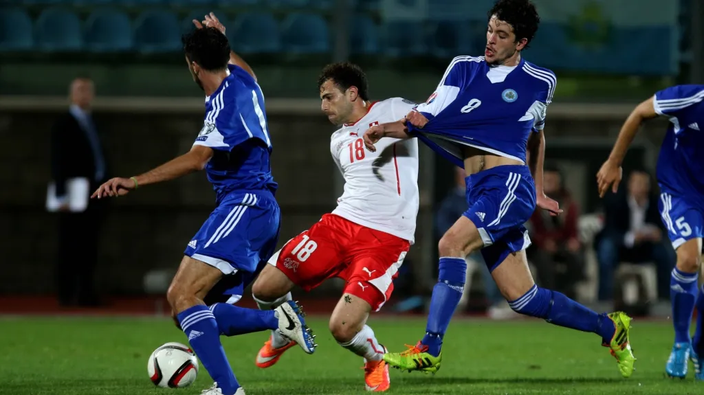 Fotbalisté San Marina v utkání se Švýcarskem