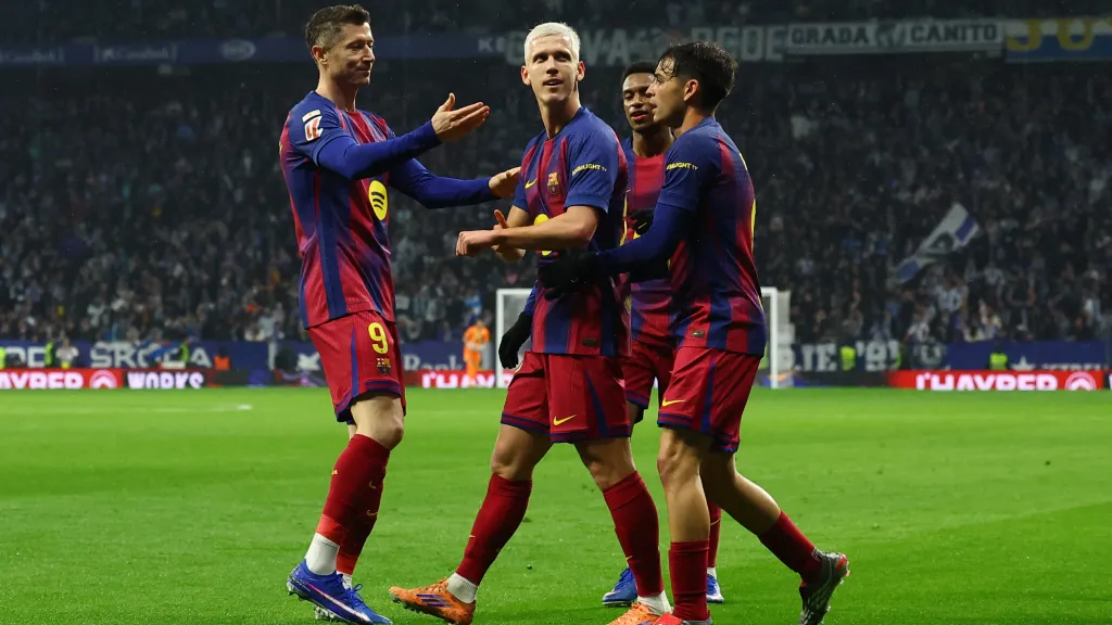 Slavící hráči Barcelony