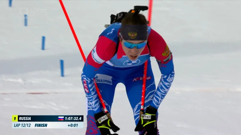 Sestřih štafetového závodu žen v Anterselvě