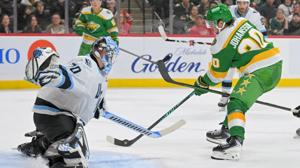 Karel Vejmelka v utkání s Minnesotou