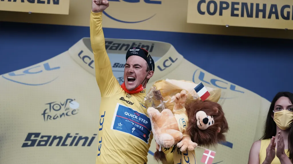 Yves Lampaert ve žlutém dresu