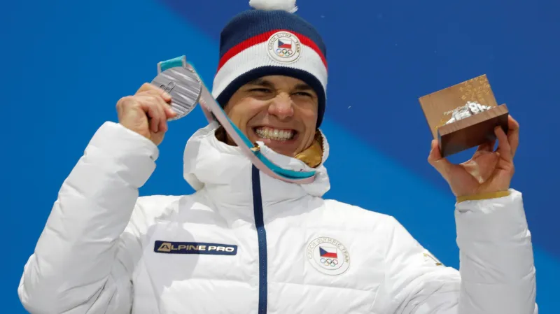Michal Krčmář se stříbrnou medailí z olympiády z Pchjongčchangu