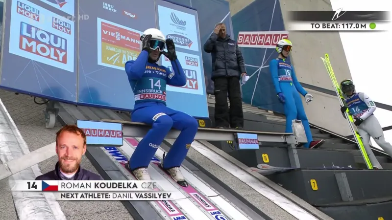 Kvalifikační skok Romana Koudelky v Innsbrucku