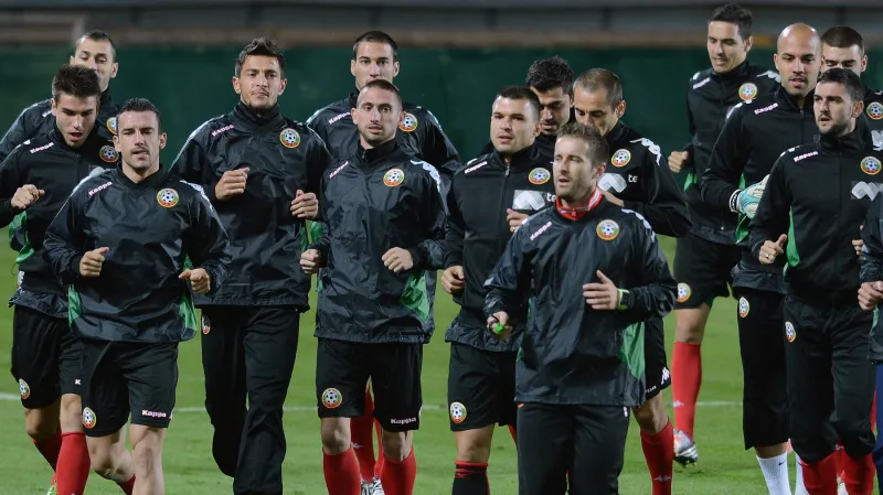 Trénink bulharských fotbalistů