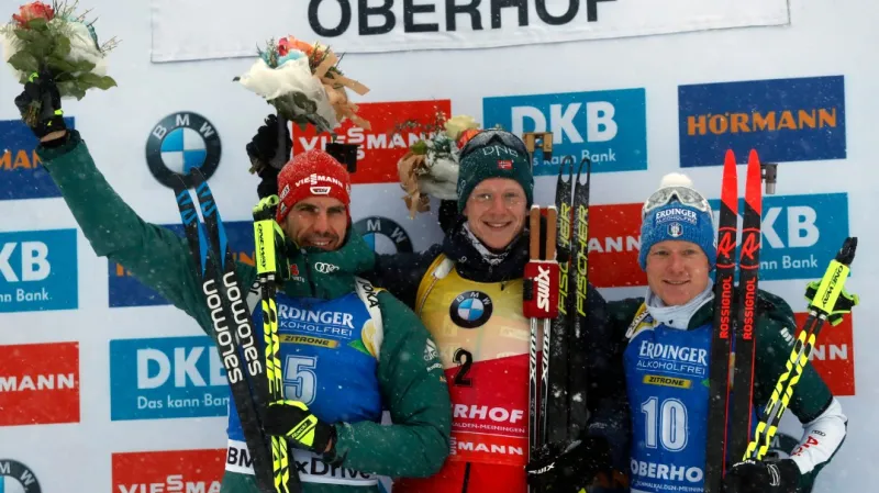 Sestřih stíhacího závodu SP biatlonistů v Oberhofu