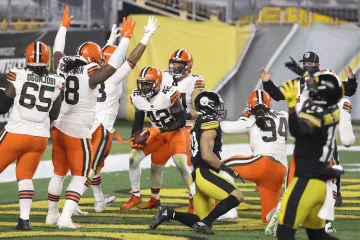 Radost hráčů Clevelandu Browns