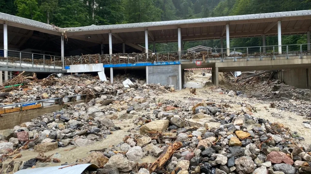 Škody v bobistickém areálu u Königsee