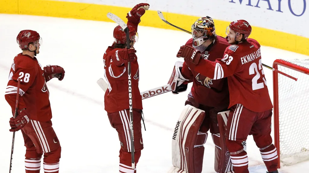 Hokejisté Phoenixu se radují z postupu