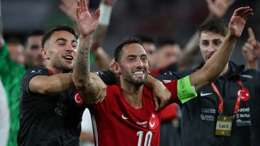 Turecká radost v zápasu s Gruzií