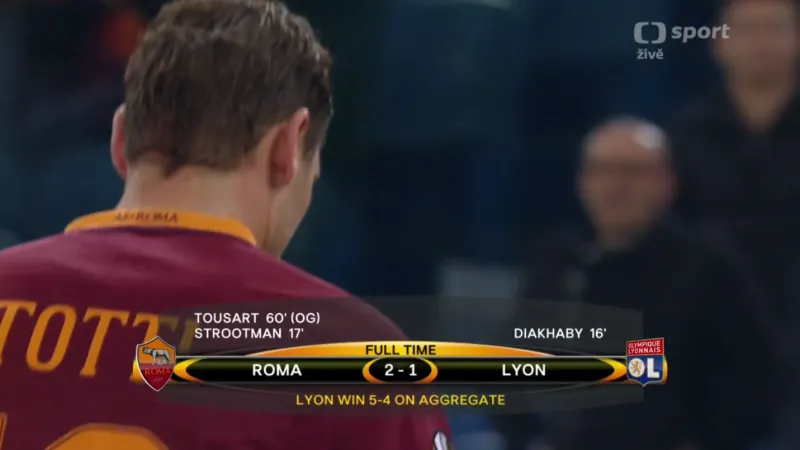 Sestřih utkání AS Řím - Olympique Lyon