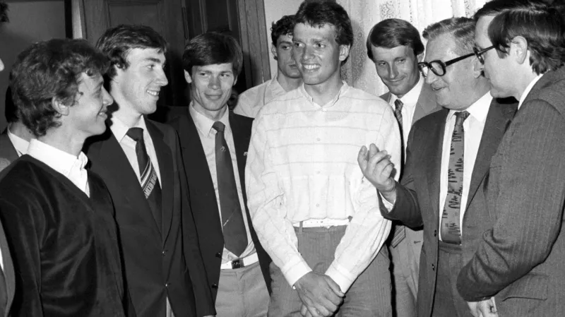 Olaf Ludwig po vítězství na Závodě míru 1986