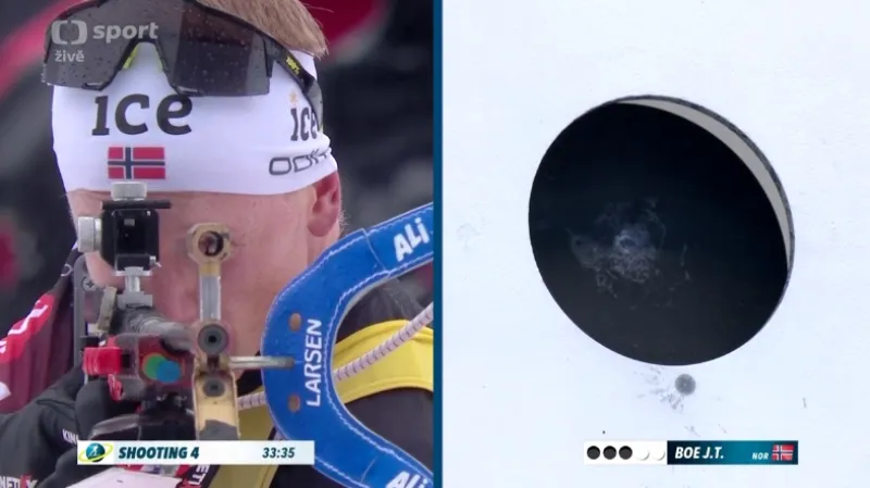 Sestřih hromadného závodu biatlonistů v Le Grand Bornand