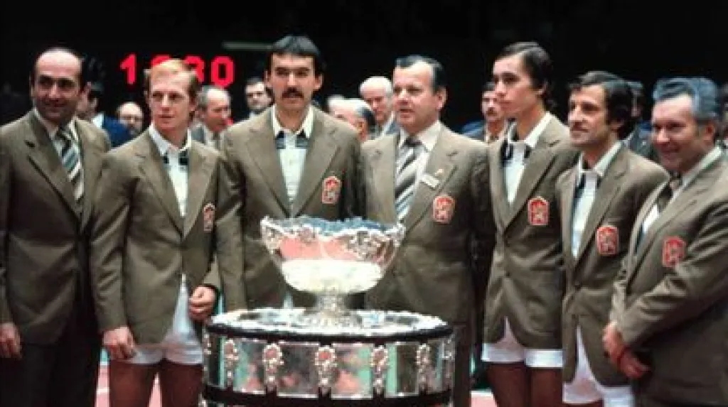 Českoslovenští tenisté po vítězství v Davis Cupu 1980