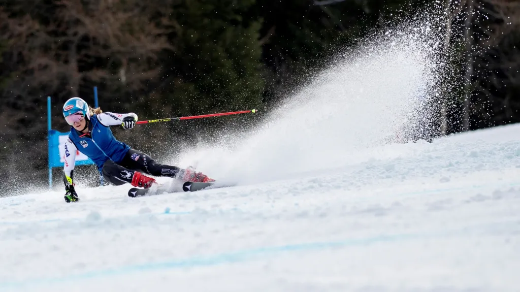 Američanka Mikaela Shiffrinová během tréninku ve Špindlerově Mlýně