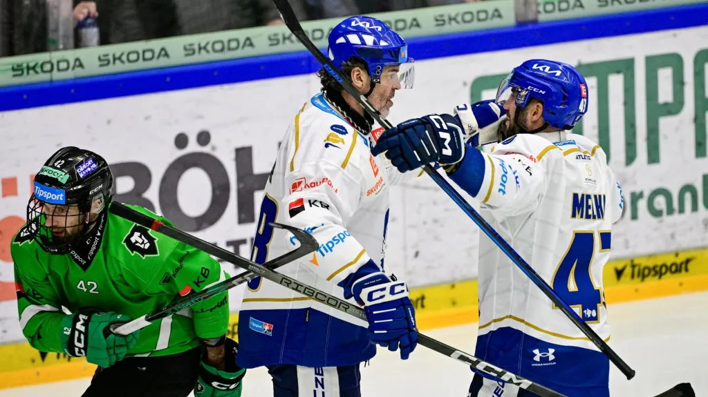 Jaromír Jágr se raduje z branky