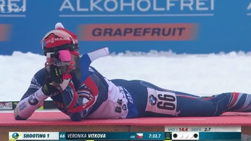 Sestřih sprintu biatlonistek SP v Annecy