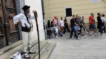 Fanoušci Crvene Zvezdy v Bratislavě