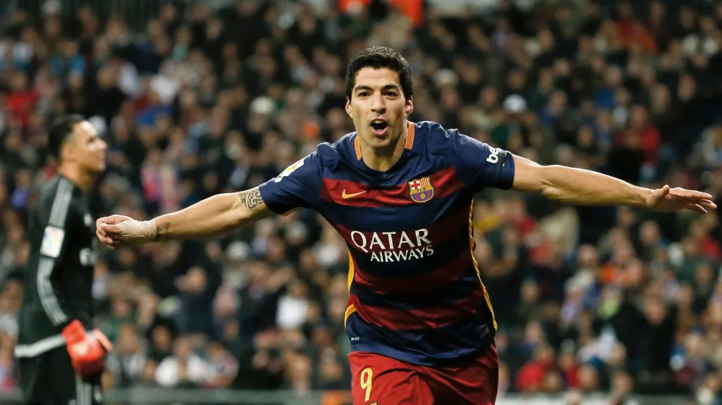 Luis Suárez se raduje z branky do sítě Realu Madrid